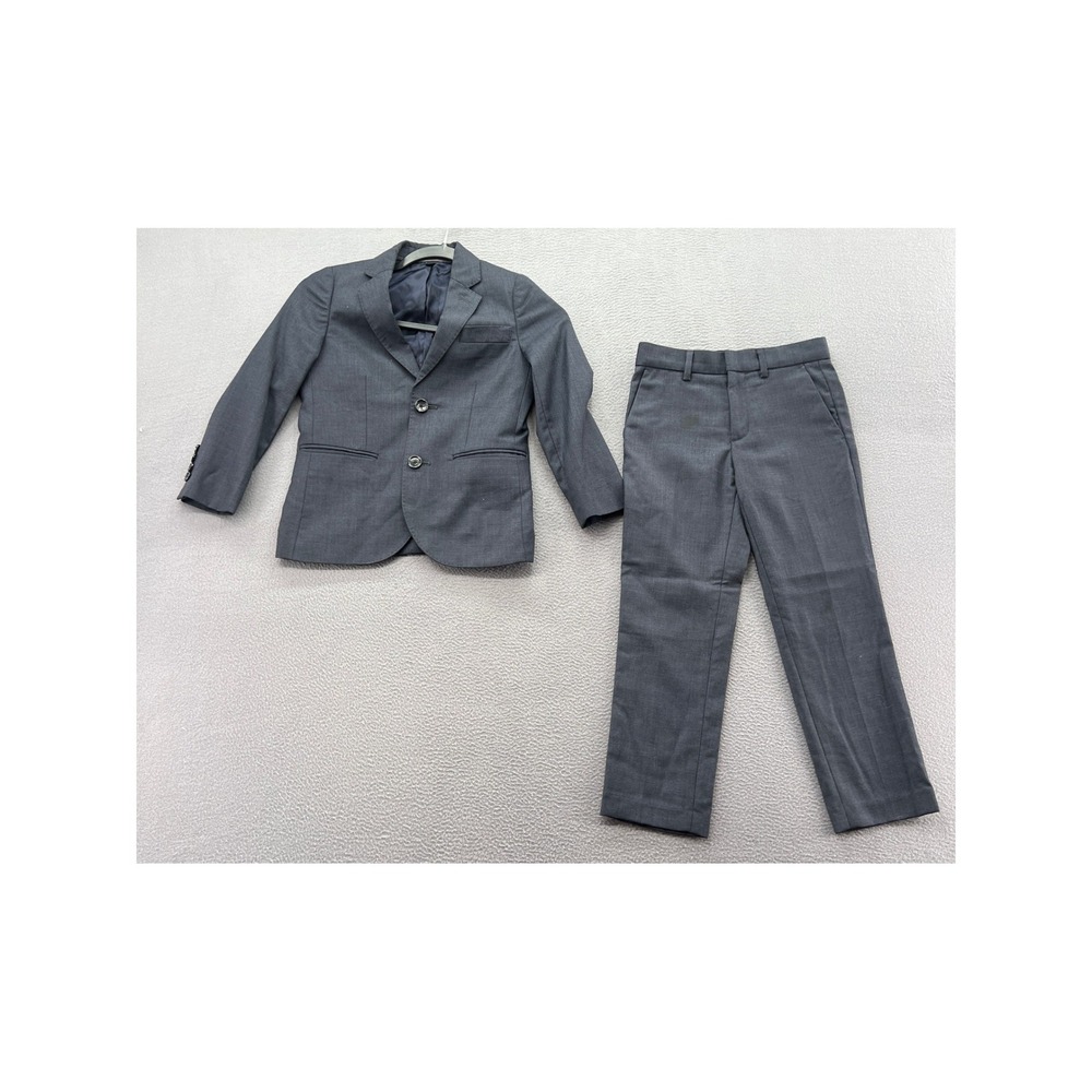 Crew Cut by J Crew Suit Boys 6 2 Piece Charcoal Grey Tollegro Fabric Italy